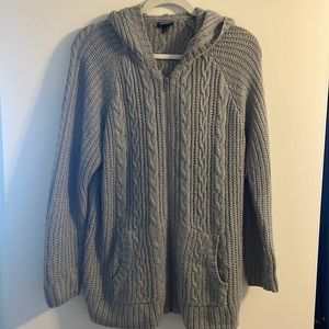 Torrid 14/16 Gray Zip Sweater with Hood